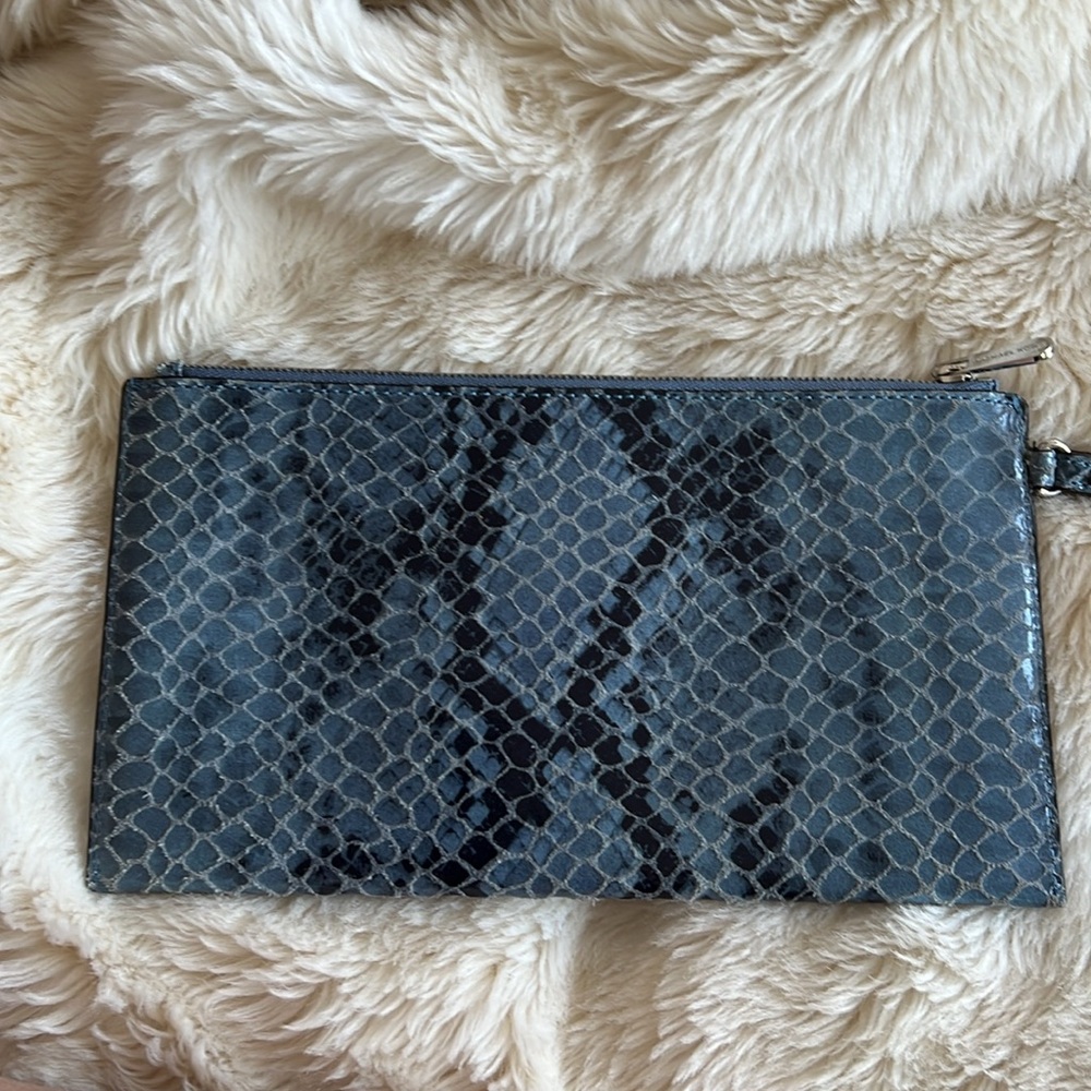 Blue Python Michael Kors Wristlet With Silver Stu… - image 2